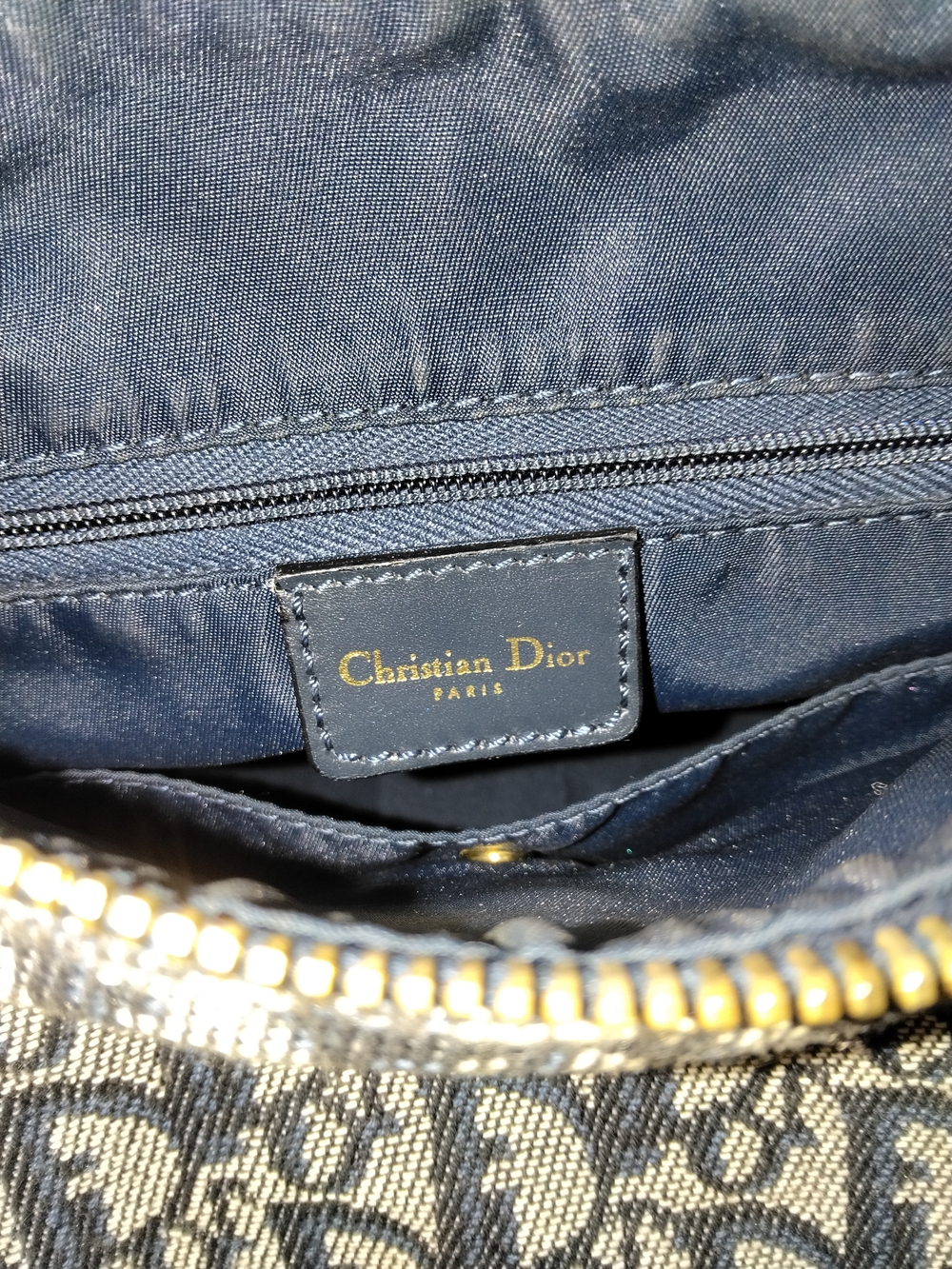 Christian Dior Vintage Navy Blue Trotter Boston Bag Diorissimo Canvas Small EUC - Picture 10 of 14